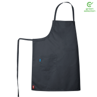 Bib apron with drawstring neck strap