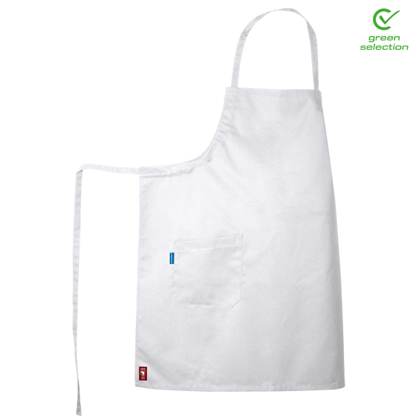 Bib apron with drawstring neck strap