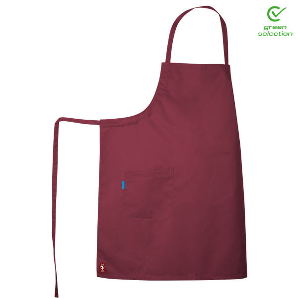 Bib apron with drawstring neck strap